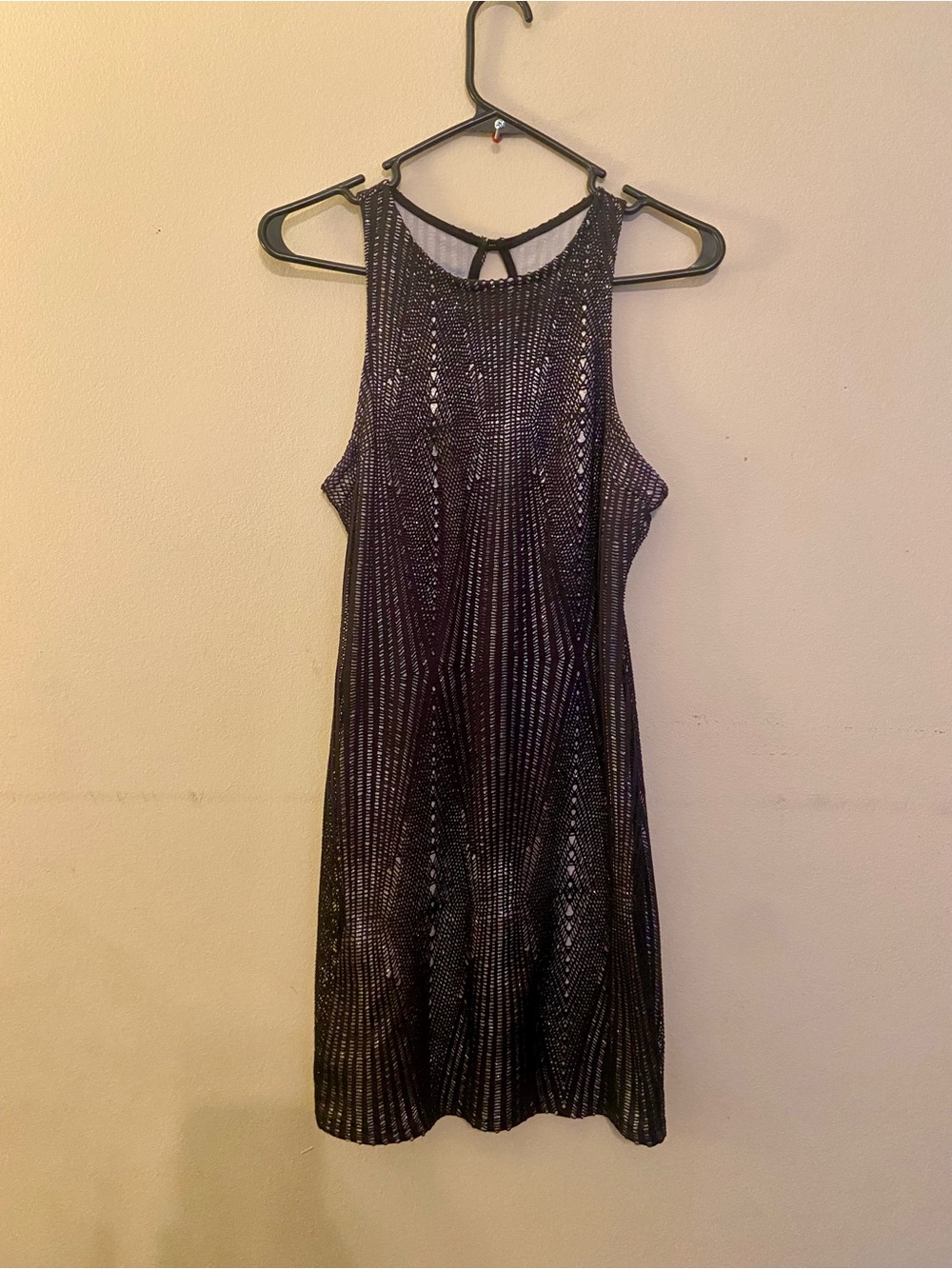 iris Black Sleeveless Metallic Mini Dress